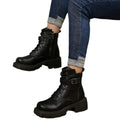 Thick sole round toe boots women's belt buckle thin velvet short boots fall and winternew arrival side zipperexportplus size leather boots