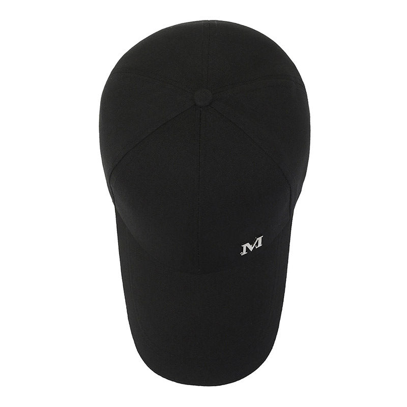 Canvas Baseball Cap Men's Extended Brim M Iron Standard Hat Sandwich Shade Sun Protection Cap Outdoor Fishing Cap Women