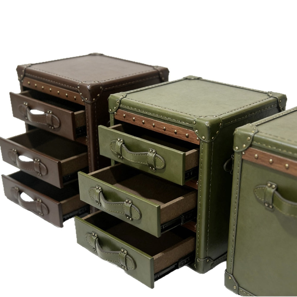 Medieval style cigar bar suitcase coffee table american retro decorative cabinet private wine cabinet oil wax leather storage cabinet clothing store
