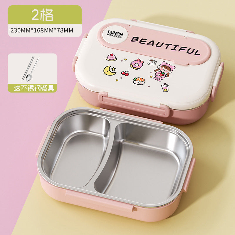 Kids' insulated lunch box - perfect for elementary and middle school students - divided compartment bento box - 304 stainless steel lunch container for boys