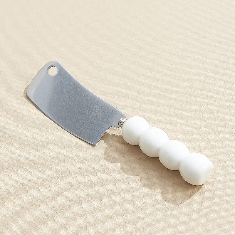 Creamy style thickened ceramic handle utility knife - multi-purpose, high-value fruit knife, stainless steel design dessert knife