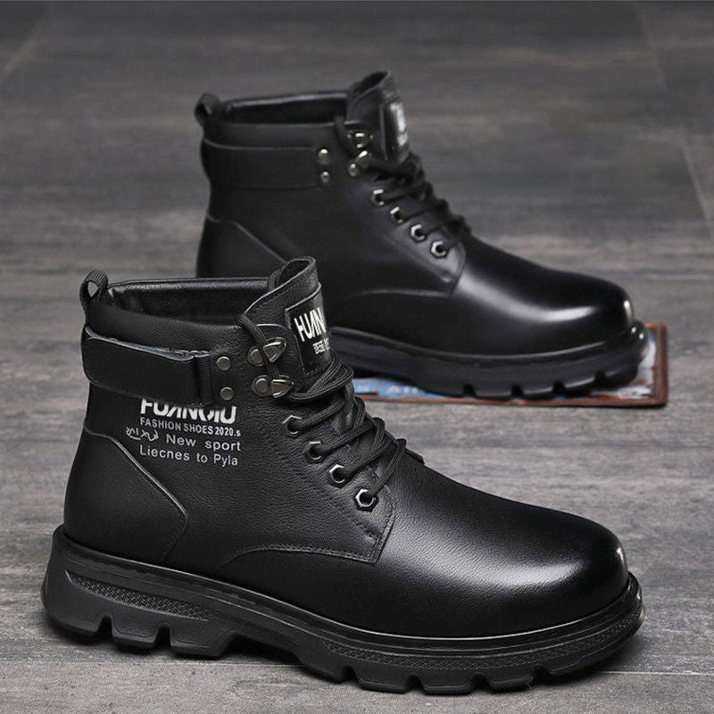 【genuine leather】clearance sale: discontinued sizes, grab a bargain! men's martin boots, outdoor leather shoes for young men, autumn/winter collection