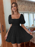 european and american women's clothing  summer  new sweet & chic office-ready backless mini dress