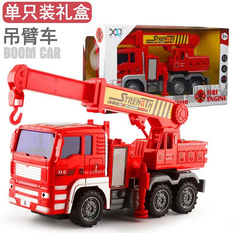 Large boy single gift box inertia engineering tipping bucket fire fighting various toy car stall wholesale