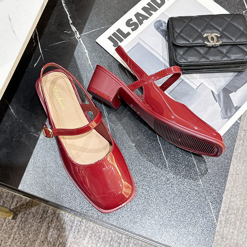 Southeast asia new arrivalfashioneasiest for match mary jane shoes toe sandals high heels women retroflatsflats women's medium heels