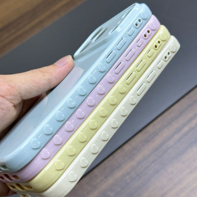 Suitable for iphone17 pure color bubble heart shell mobile phone case apple 16prom side heart shaped tpu mobile phone case