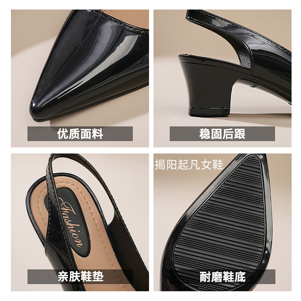 New pointed-toe high heel sandals for women - versatile mary jane stiletto heels, open back, low-cut, stylish outdoor sandals
