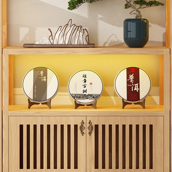 Solid wood tea cabinet Zisha pot display cabinet Product storage shelf Entrance ornament cabinet Chinese retro porcelain display cabinet