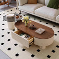 New arrival living room chinoiserie oval italian medieval style slate coffee table accessible luxuryfor home modern casual office table