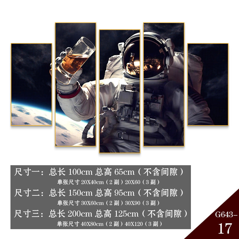 Bar wall decoration painting astronauts astronauts KTV background wall hanging painting Qingba pub nightclub box mural