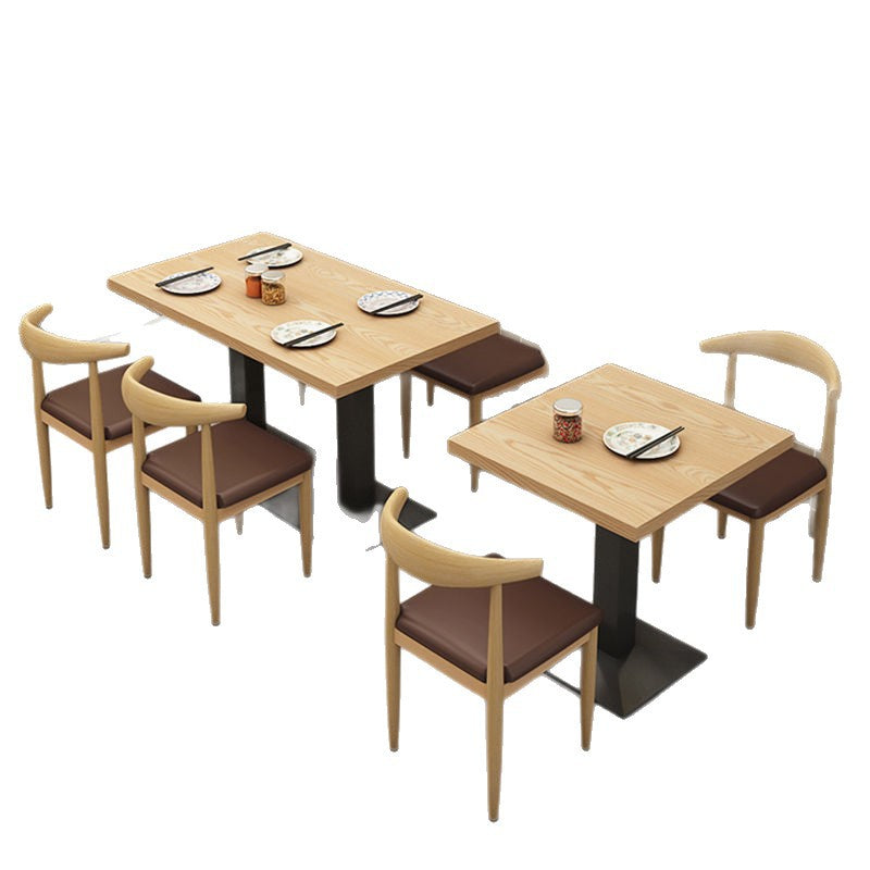 Thickened snack table and chair noodle shop hotel breakfast catering snail powder snack milk tea dessert shop barbecue table and chair combination