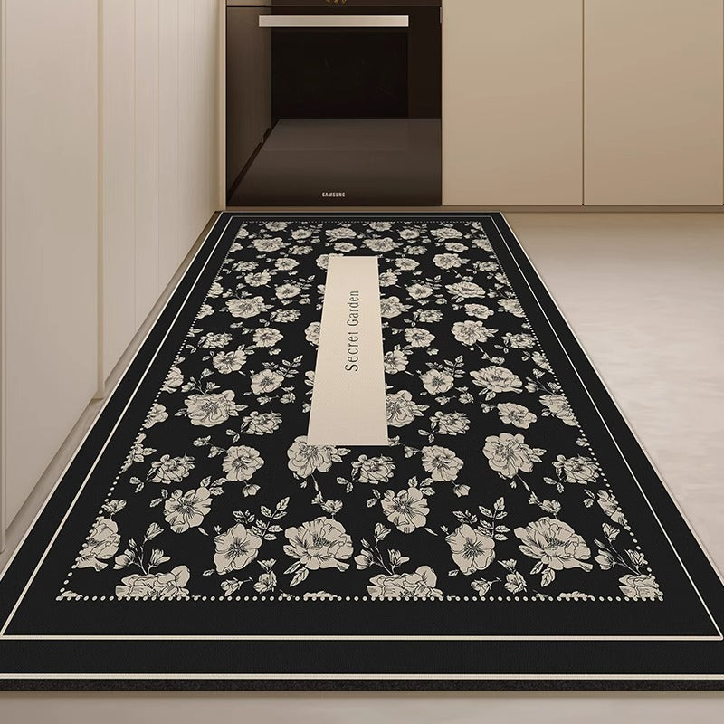 Kitchen floor mat - wipeable, low-maintenance, waterproof mat -  new design - stain-resistant diatomaceous earth mud mat - special anti-slip, oil-proof foot mat