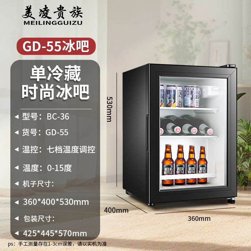 Chigo ice bar hotel b&b refrigerated ice bar small freezer transparent door refrigerator wine cabinet hotel small refrigerator