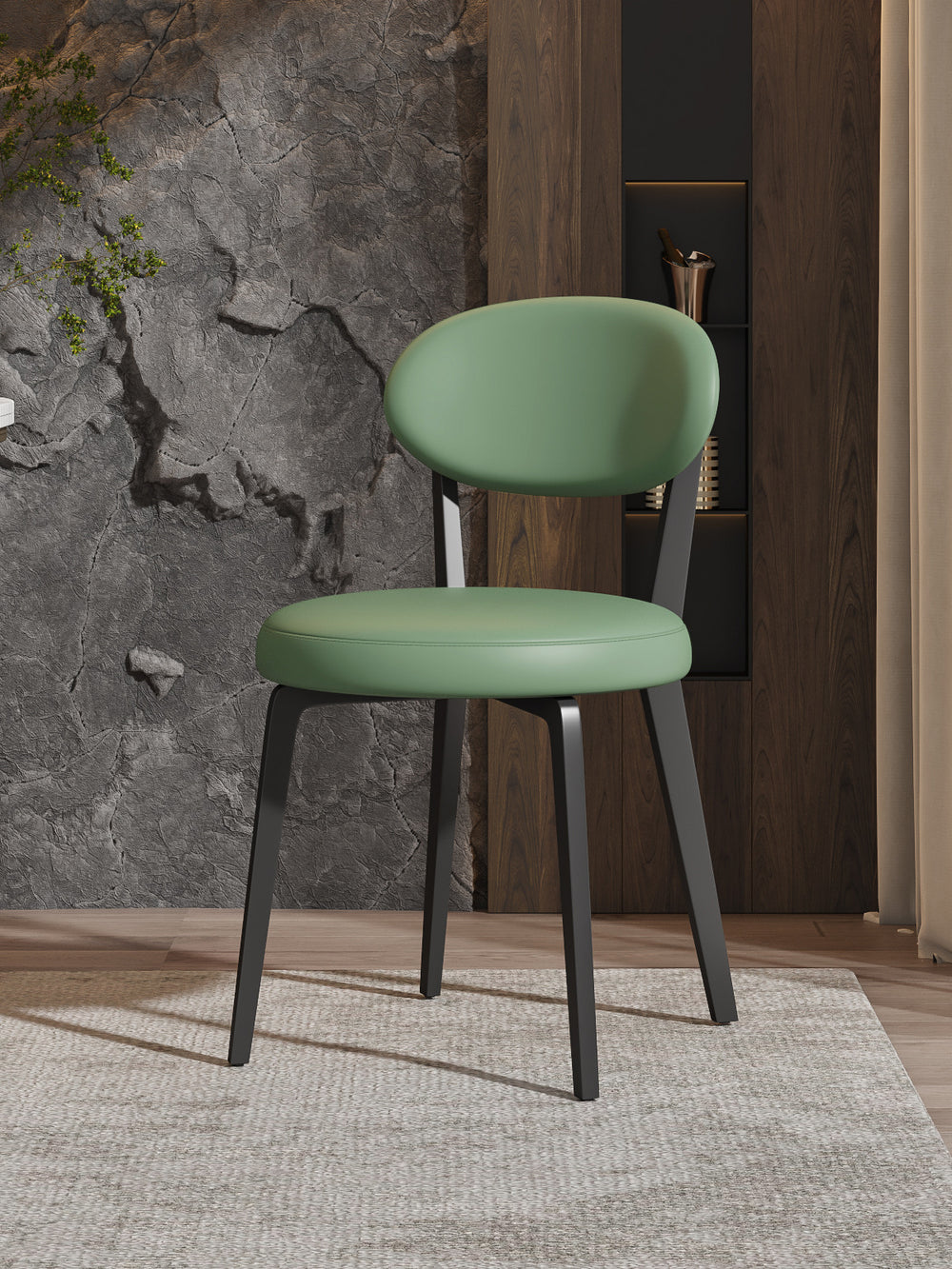 Italian cream style dining chair - premium light luxury designer chair for home - modern minimalist upholstered backrest dining table stool