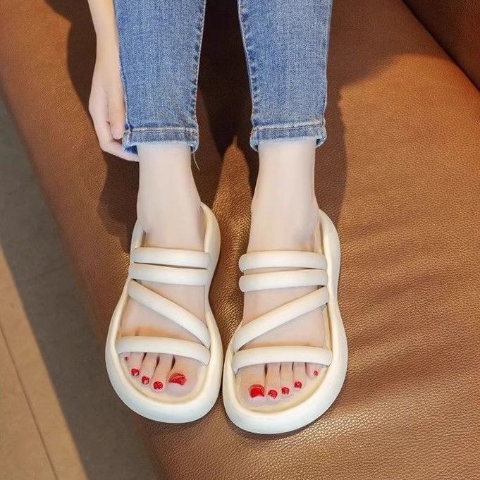 2025 soft and cool slides: summer outdoor wear, non-slip, trendy new style, casual fashion, fairy style, two-wear sole sandals for women