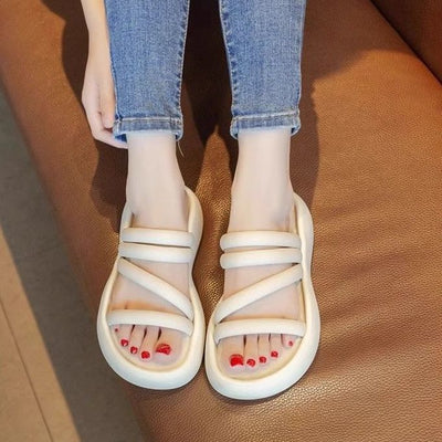 2025 soft and cool slides: summer outdoor wear, non-slip, trendy new style, casual fashion, fairy style, two-wear sole sandals for women
