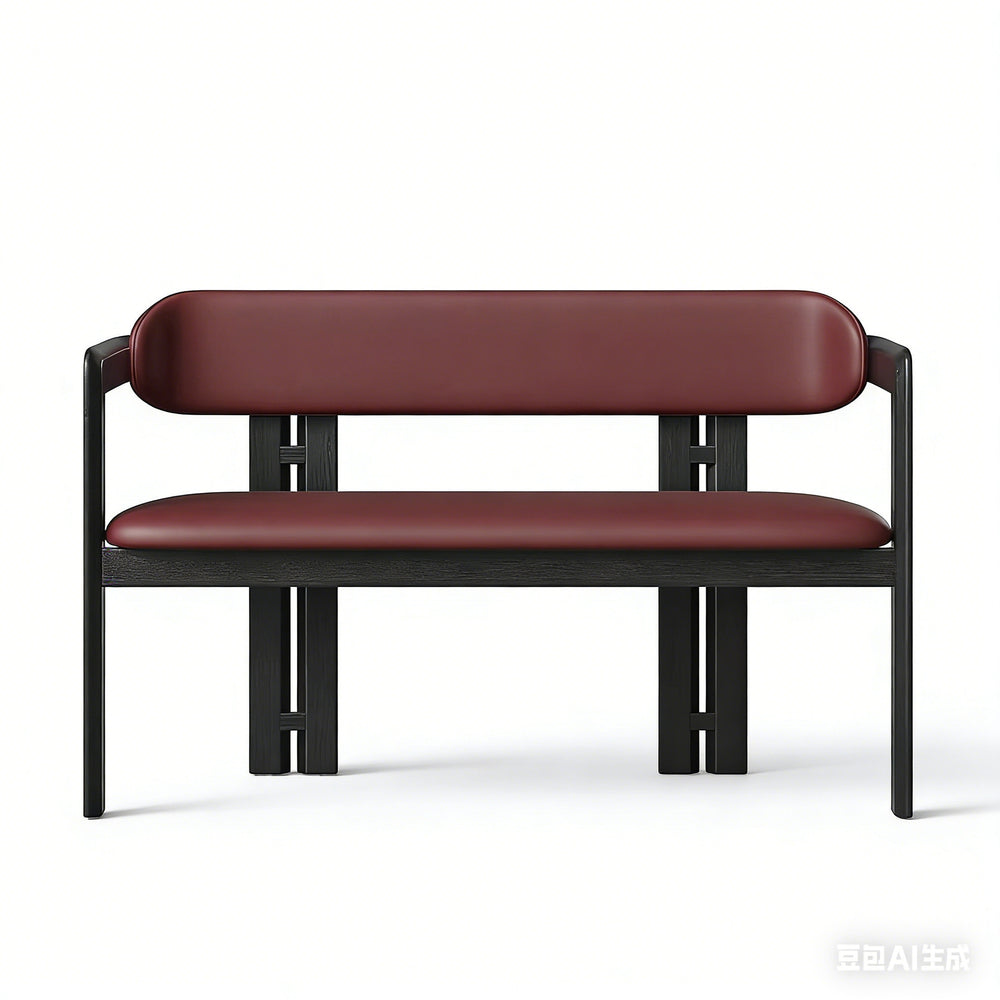 Medieval style solid wood bench for home stool bed end stool backrest bench soft bench black shoe changing stool