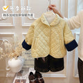 Girls' fall/winter new fashion thickened jacket, stylish casual baby outfit, reversible cotton coat, kids' loose-fit children's clothing