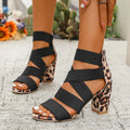 Women's roman-style mid-heel sandals -  new summer collection - wholesale thick heel, back zipper, and closed-toe sandals for cross-border e-commerce