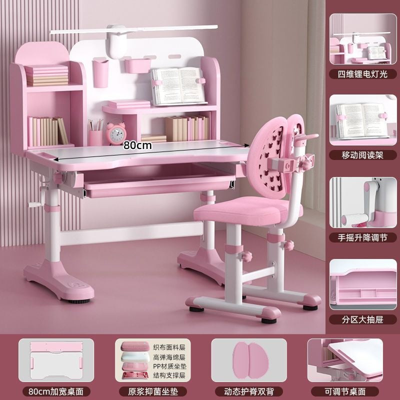 Children's study desk - adjustable height writing desk set for kids, students, and home use - perfect for homework and schoolwork