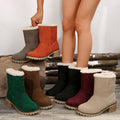plus size knee socks cotton boots for women  fall and winterfleece-linedthickened thick heel snow boots for women in stock snow non-slip