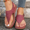 Women's thong sandals -  summer new arrivals, plus size, buckle closure, wedge heel, ready stock wholesale