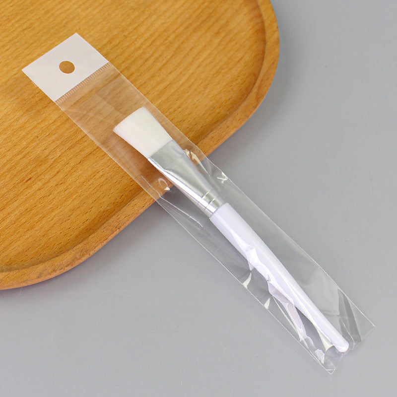 Beauty mask brush, mask application tool, mask mixing brush, soft bristle spa brush, white handle makeup brush, 16cm standard aluminum ferrule