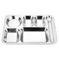 304 stainless steel lunch tray - five/six compartment, student/adult divided, thickened square meal plate/lunch box - direct from the manufacturer