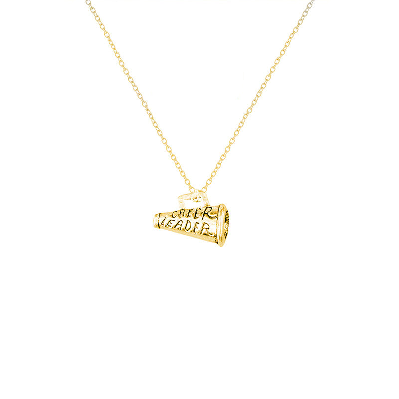 Amazon's new cheer up horn pendant necklace cheerleading support gift necklace with blessing card for women