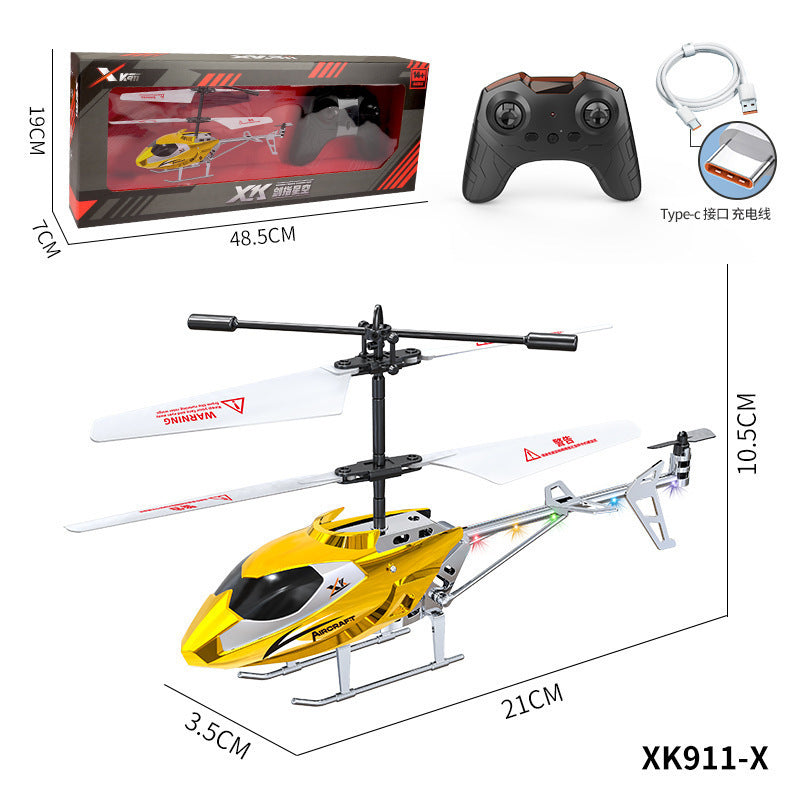 remote control aircraft model, rechargeable, drop-resistant, 3.5-channel, new sensor helicopter, children's flying toy for boys