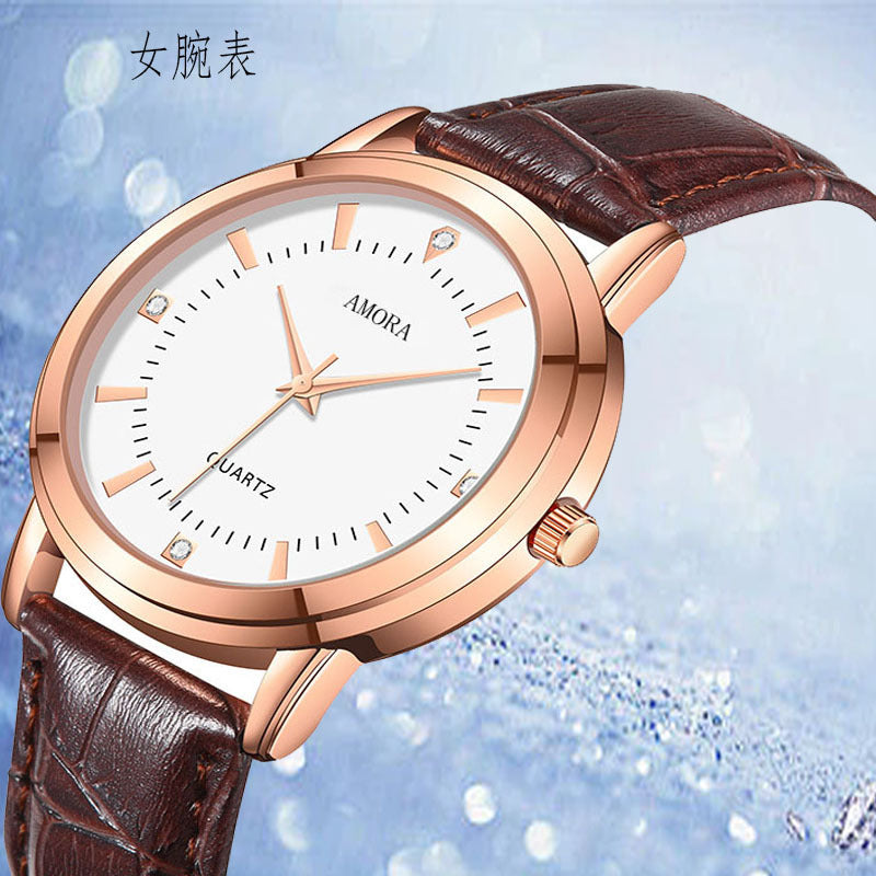 Douyin live ladies' watch couple's watch leather belt fashion watch fashion elegant men's quartz watch wholesale