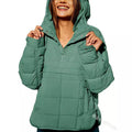 European and american  new casual fashion solid color cotton padded jacket, loose fit long sleeve pullover hoodie with round hem top