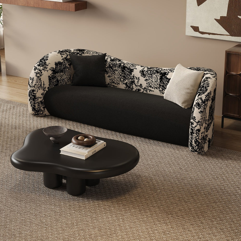 French-style small apartment living room curved sofa, suitable for hotels, b&bs, beauty salons, clothing stores, and trendy rest areas/reception sofas