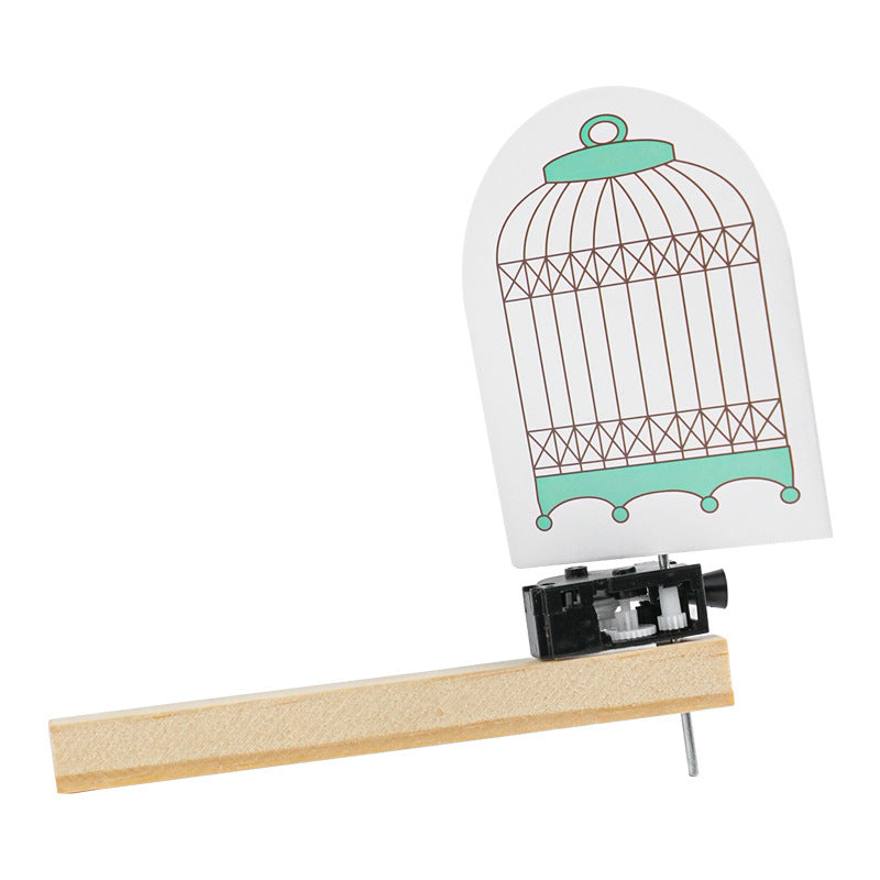 Pull the wire cage bird vision persistence handmade material package primary school students science and technology small production bird into the cage scientific experiment