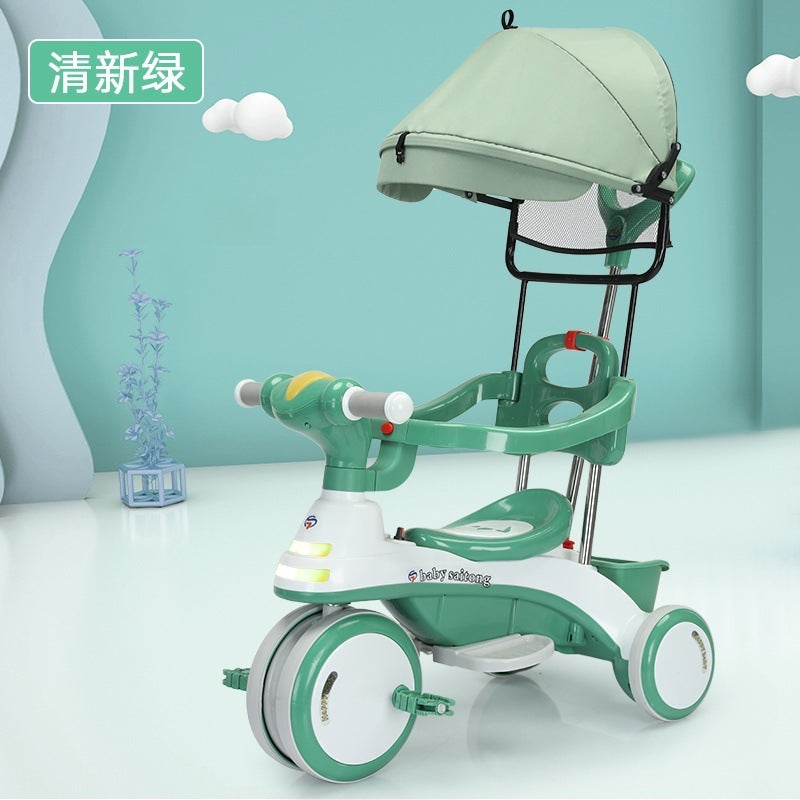 New children's three-wheeled stroller baby stroller children's toys bicycle stroller can sit on a bicycle