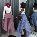 European and american cross-border women's fashion:  summer new arrival - high-waisted, asymmetrical tie-up casual a-line midi skirt