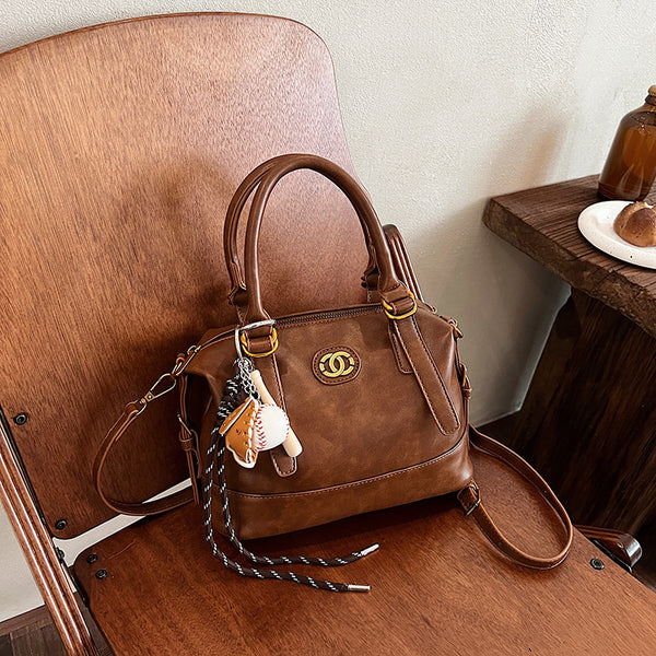 Texture solid color handbag women's 2025 autumn and winter new foreign style texture trend shoulder bag foreign style commuter messenger