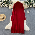 Lazy style casualclassy looselongsweatercardiganoutwear + inner wear silmknittingdresssuit