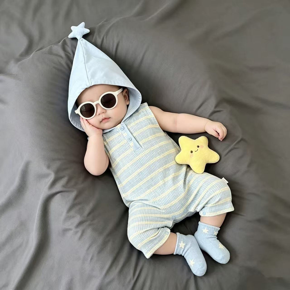 Summer lightweight breathable cute romper baby sleeveless unisex bodysuit cartoon onesie summer outfit