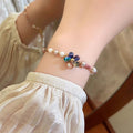 Colorful beaded dopamine bracelet for besties - floral pearl bracelet, chic & exquisite, 2025 new arrival