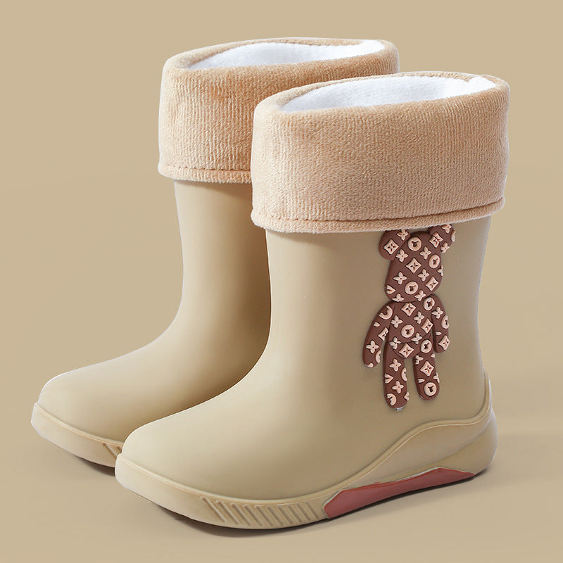 2024 new children's bear rain boots, unisex kids' rain boots, non-slip waterproof baby cartoon student water shoes wholesale