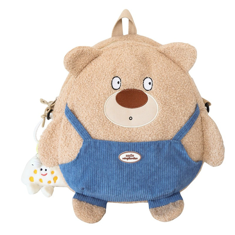 New plush toy women's bear backpack crossbody mobile phone bag cute cartoon bag Valentine's Day birthday gift