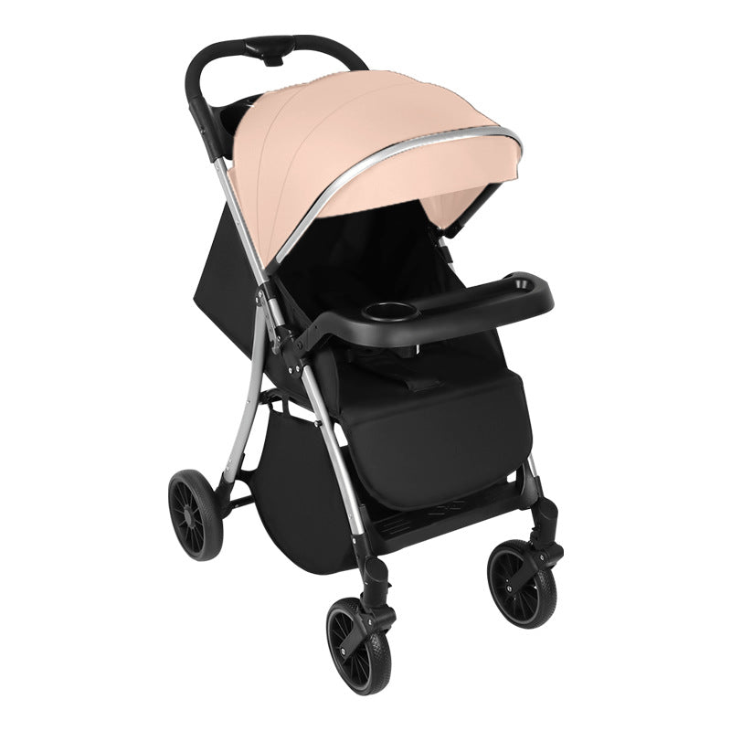 Baby stroller - reclining, multi-functional, one-click fold, lightweight, high-view, heavy-duty shock absorption