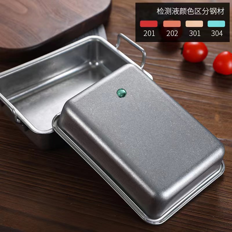 304 retro korean style high square plate creative snack plate fried chicken french fries dessert box old outdoor tray snack plate