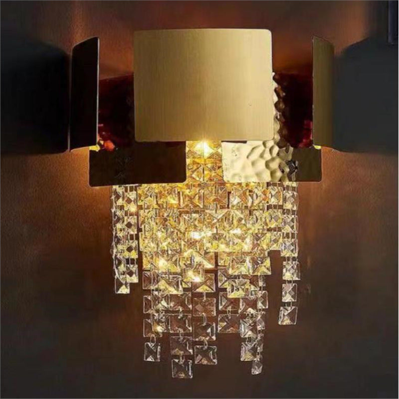 New arrivalaccessible luxury crystal wall lamp popular bedside living room background wall corridor aisle casualclassy wall lamp