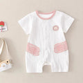 Newborn infant summer lightweight romper: cute, comfortable short-sleeve bodysuit for baby boys and girls - perfect for lounging at home or out and about