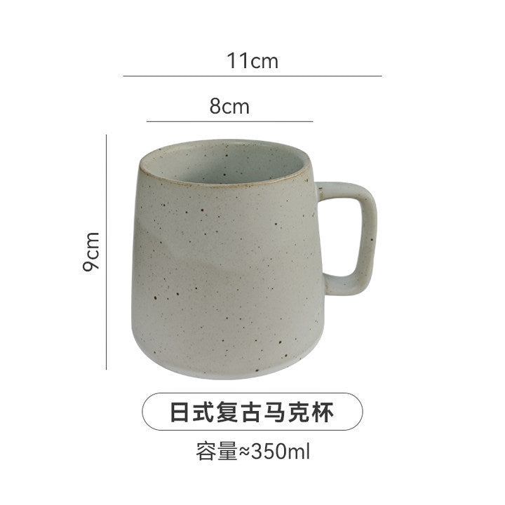 Japanese-style stoneware mug - ceramic drinking cup for water, milk, coffee - stylish breakfast mug for home or office - teacup