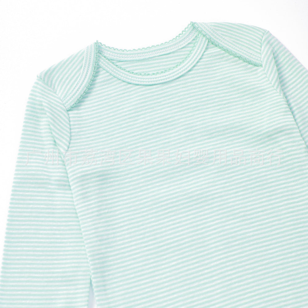 Baby clothes spring and autumn baby girl bottom clothes cross-border long sleeves stripes bag butt clothes pure cotton type a one-piece