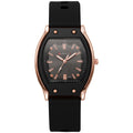 New arrival tweed style wine barrel square women's silicone watch high-looking women's watch student women's niche style quartz watch