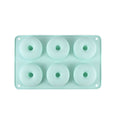 Food-grade 6-cavity silicone donut mold - macaron color round donut baking tool for cookies and pastries